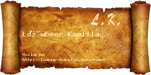 Löwbeer Kamilla névjegykártya